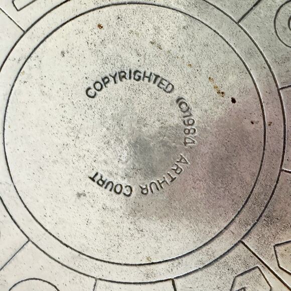 Arthur Court Lion Lid Astrological Serving Plate Casserole Dish 1984 Silver Tone - Picture 5 of 7